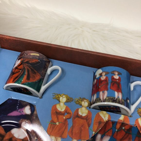 Arte De Cafe Marella 2 Cup And Saucer Set Cappuccino Expresso - Picture 2 of 5